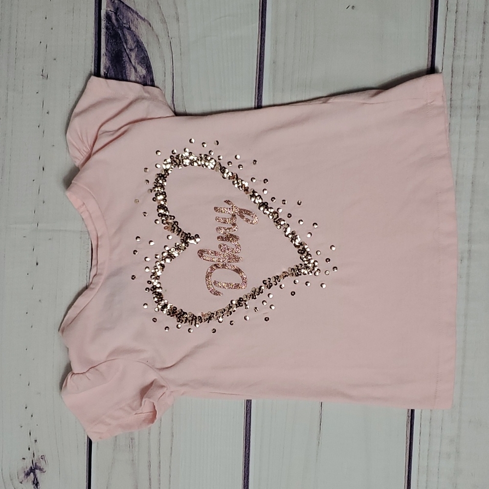 DKNY Girls Sequins Hear T-shirt